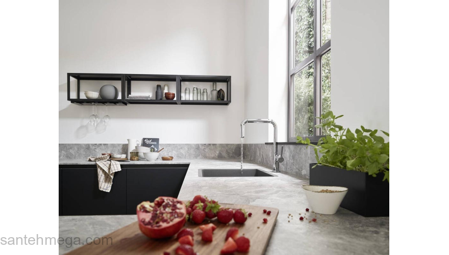 Кухонный смеситель однорычажный, U 220, 1jet Hansgrohe 72806000, хром. Фото