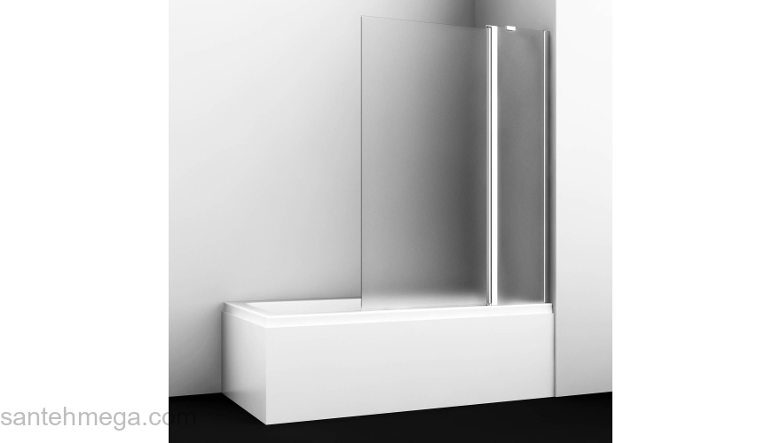 Стеклянная шторка на ванну WASSERKRAFT Berkel 48P02-110R Matt glass Fixed. Фото