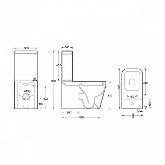 Чаша унитаза BELBAGNO Alise P-trap BB540CP. Фото
