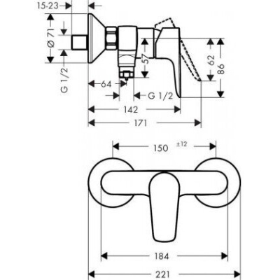 Смеситель для душа Hansgrohe Talis E 71760140. Фото